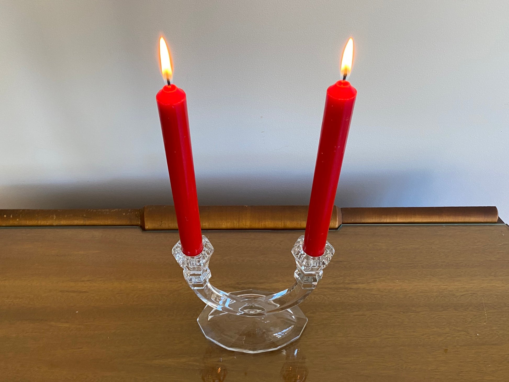 Vintage Two-Arm Lead Crystal Candelabra | Classic & Romantic - Busy Bowerbird