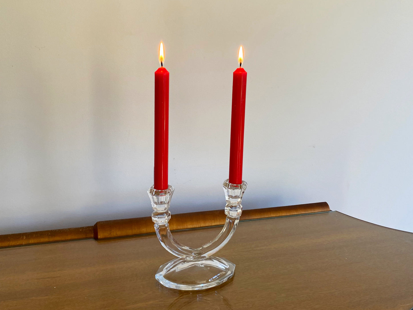 Vintage Two-Arm Lead Crystal Candelabra | Classic & Romantic - Busy Bowerbird