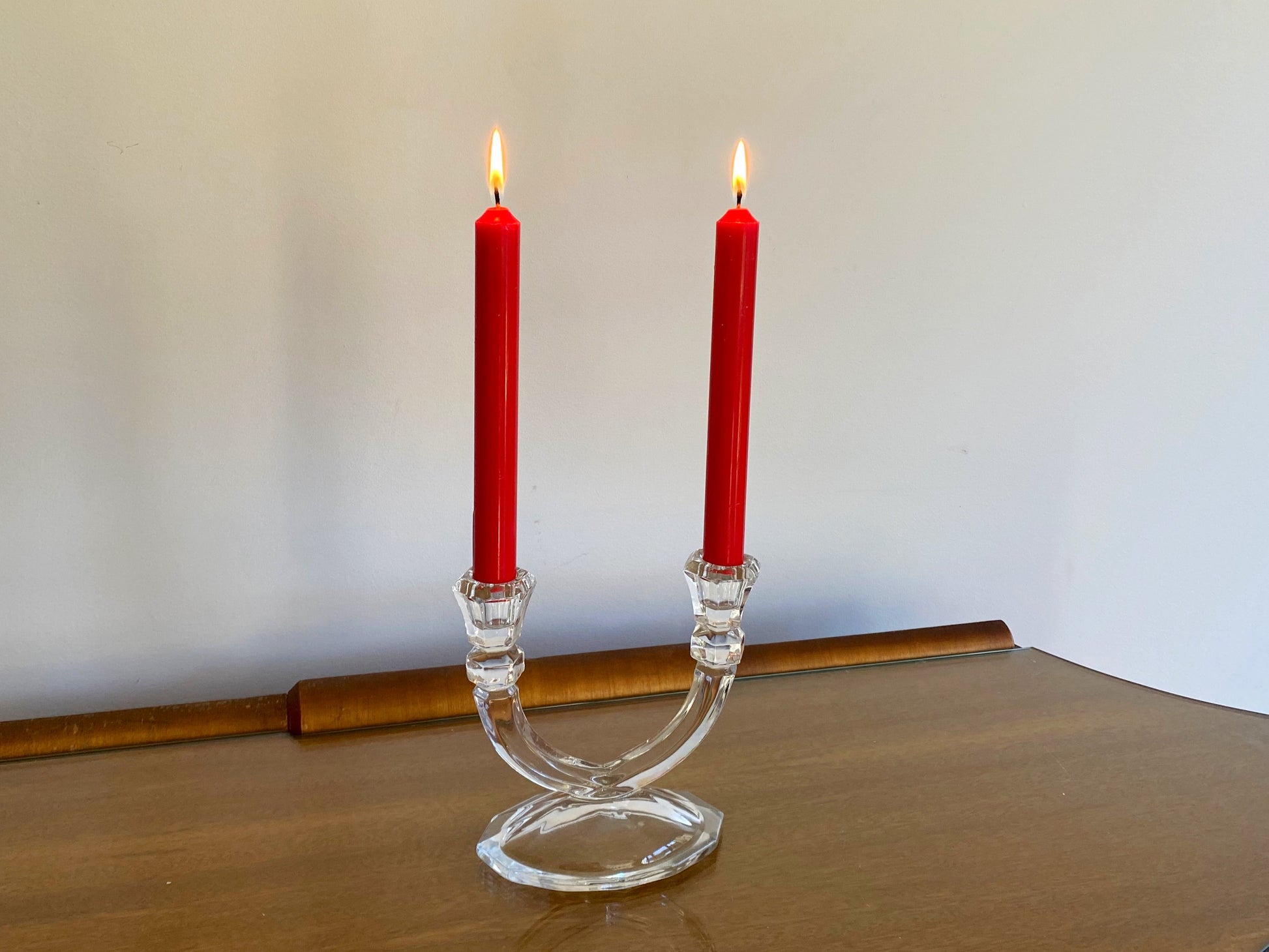 Vintage Two-Arm Lead Crystal Candelabra | Classic & Romantic - Busy Bowerbird