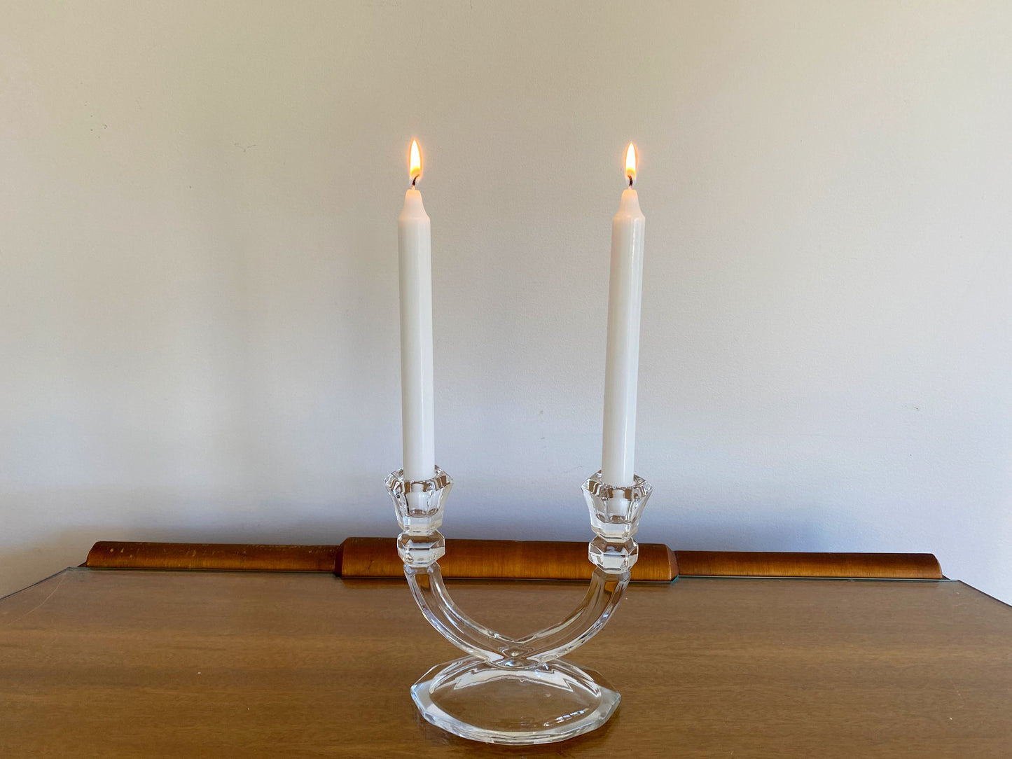 Vintage Two-Arm Lead Crystal Candelabra | Classic & Romantic - Busy Bowerbird
