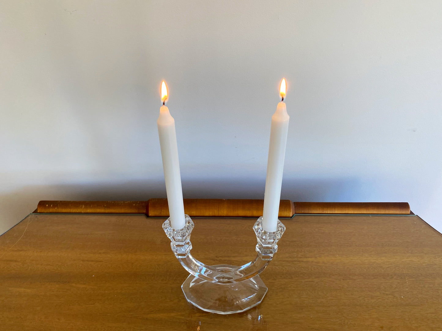 Vintage Two-Arm Lead Crystal Candelabra | Classic & Romantic - Busy Bowerbird