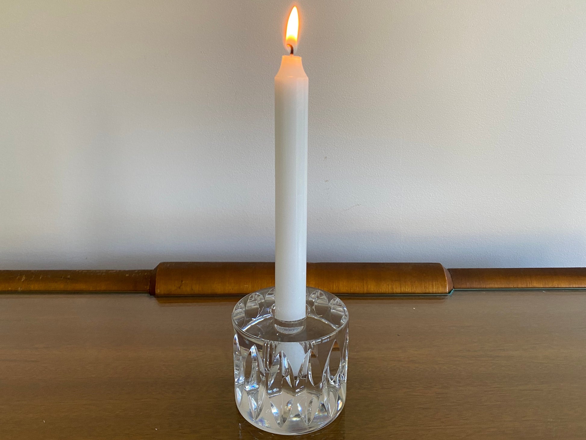 1960s ORREFORS Cylindrical, Fluted Crystal Candlestick Holder  SVEN PALQVIST - Busy Bowerbird