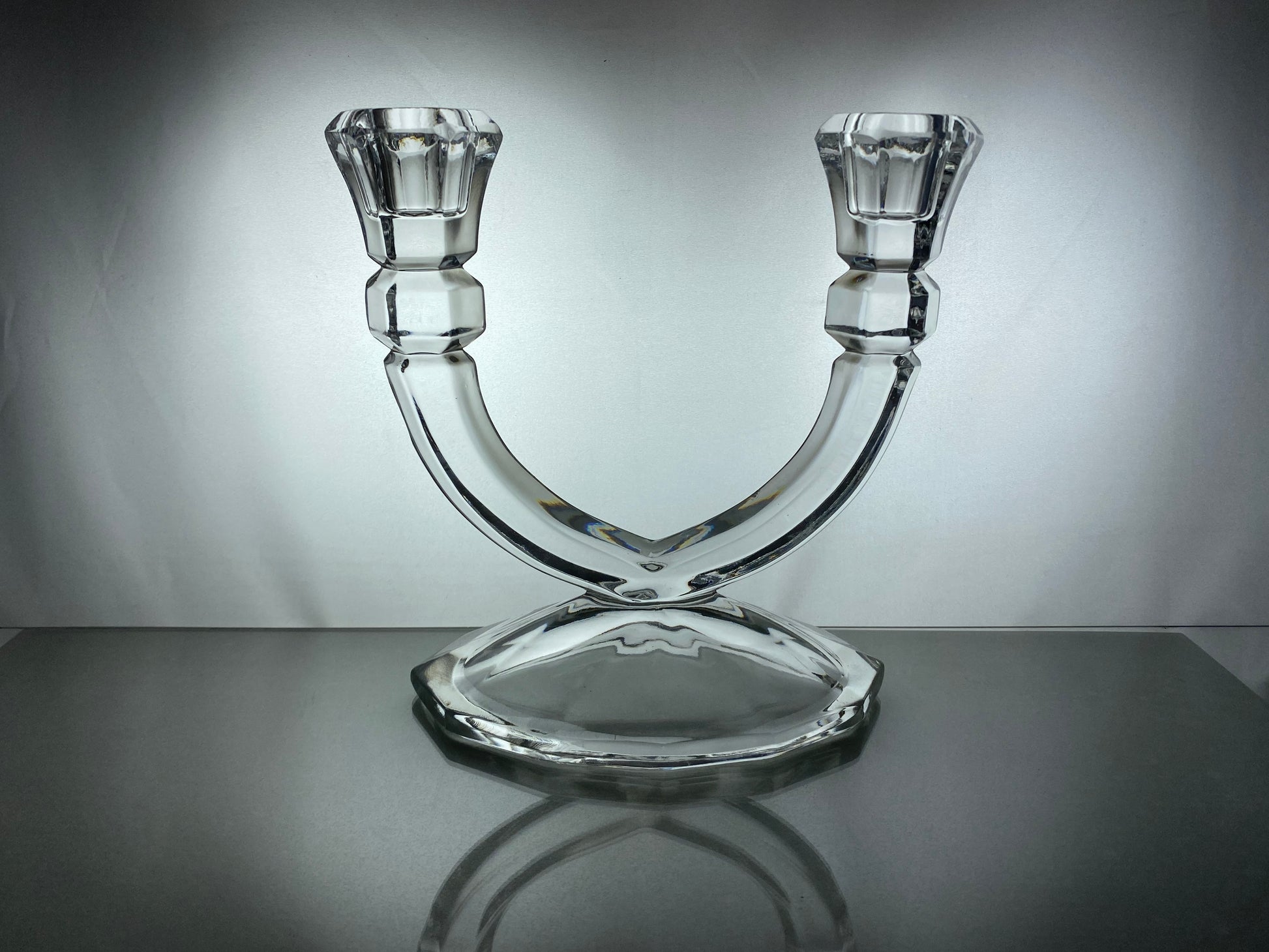 Vintage Two-Arm Lead Crystal Candelabra | Classic & Romantic - Busy Bowerbird