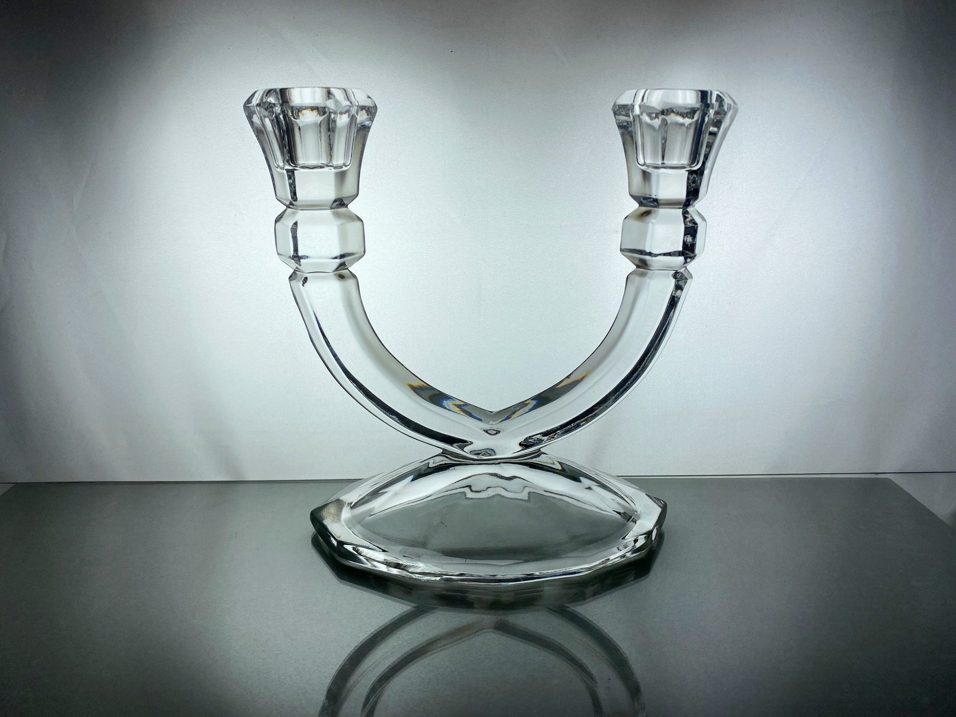 Vintage Two-Arm Lead Crystal Candelabra | Classic & Romantic - Busy Bowerbird