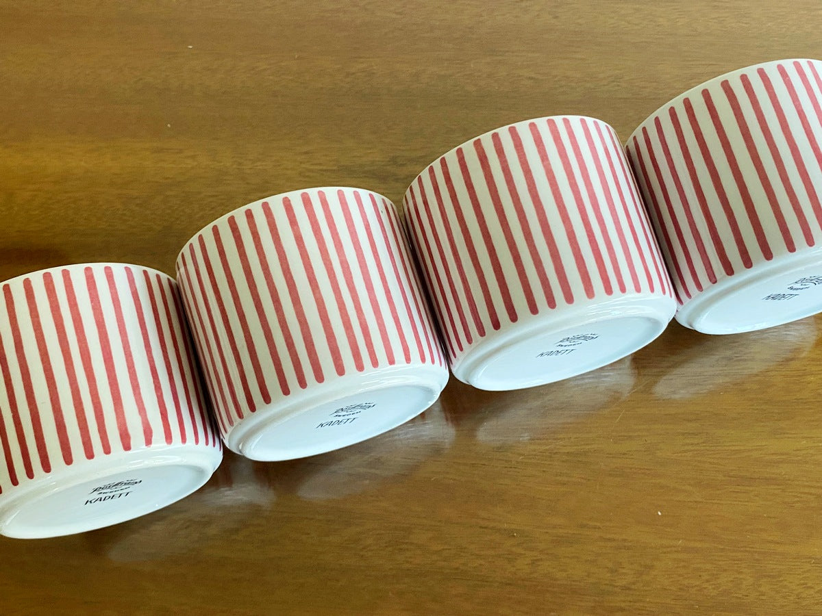 1950s RÖRSTRAND 'Kadett' Red Stripe Coffee Service Designed by Hertha Bengtsson - Busy Bowerbird