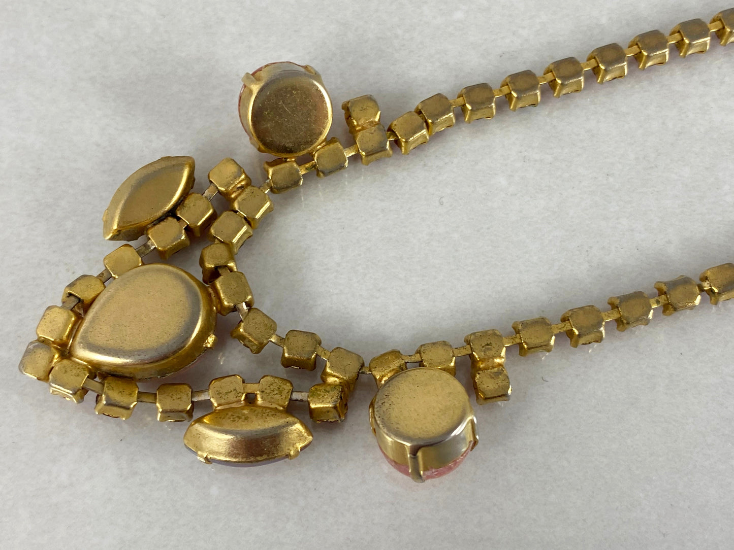 1950s Pink Rhinestone Necklace & Earring Set | Vintage Beauty! - Busy Bowerbird