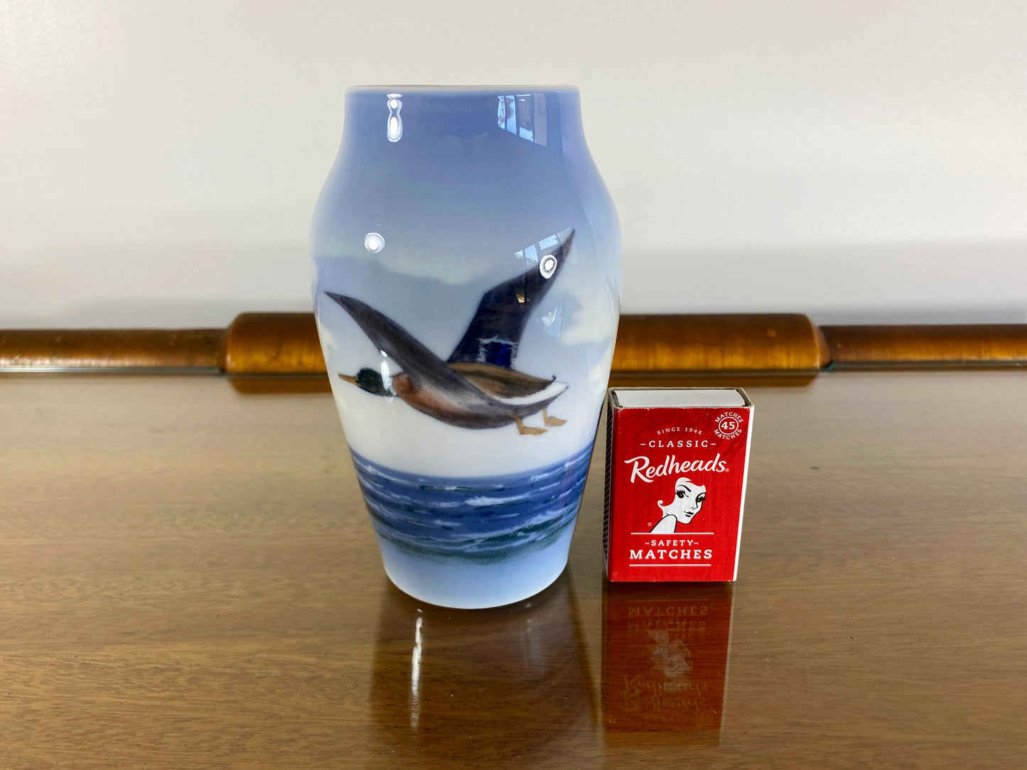 1967 Royal Copenhagen 'Mallard Flying over Waves' 13.5 cm Vase - Busy Bowerbird