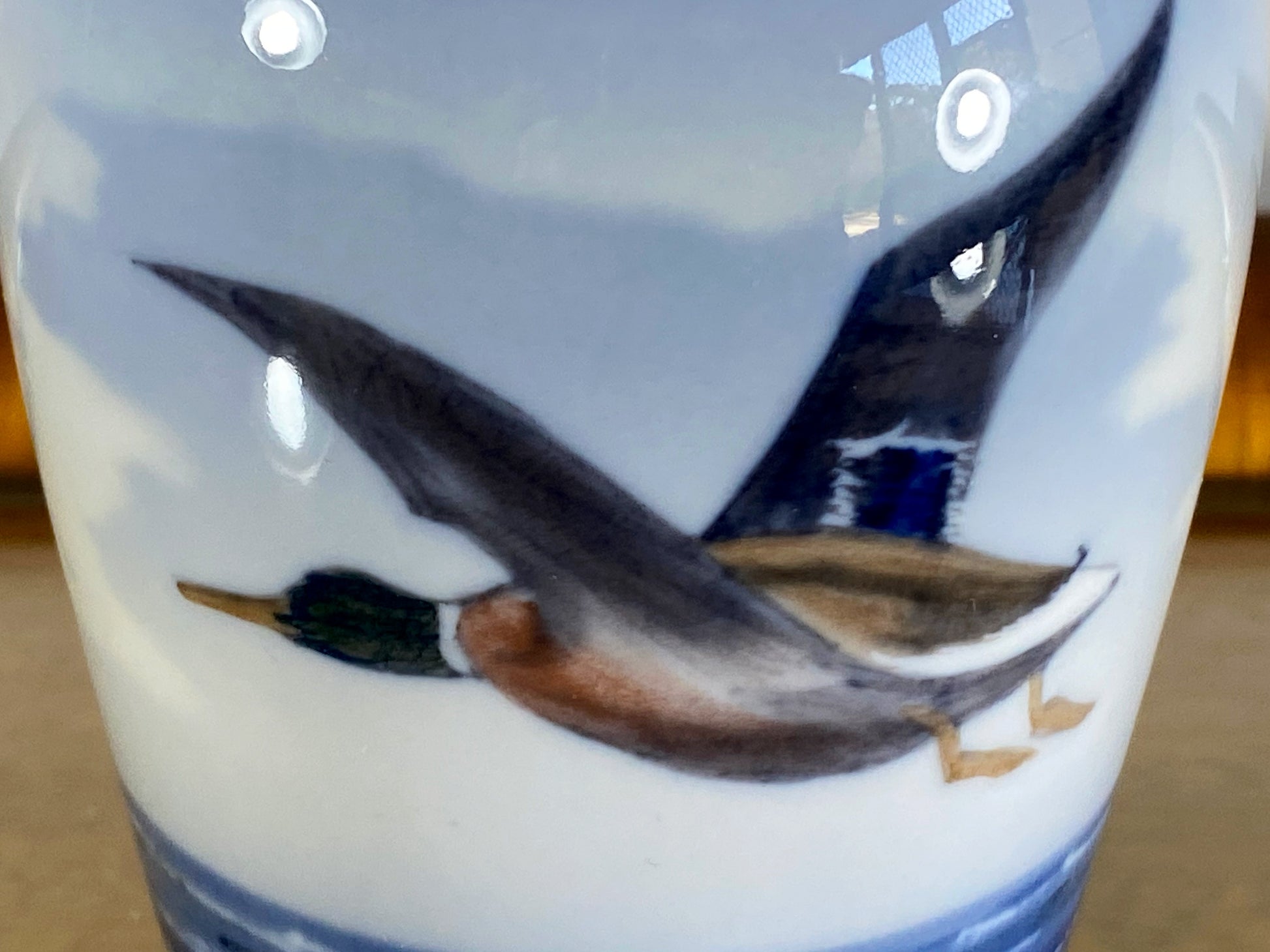 1967 Royal Copenhagen 'Mallard Flying over Waves' 13.5 cm Vase - Busy Bowerbird