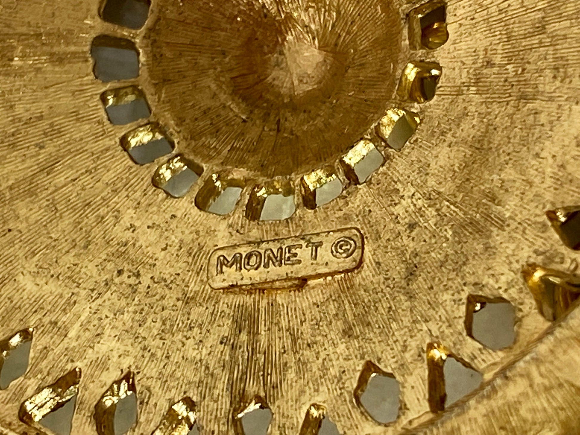 Large 1980s MONET Etruscan-Revival Greek-Key Pendant Choker Necklace - Busy Bowerbird