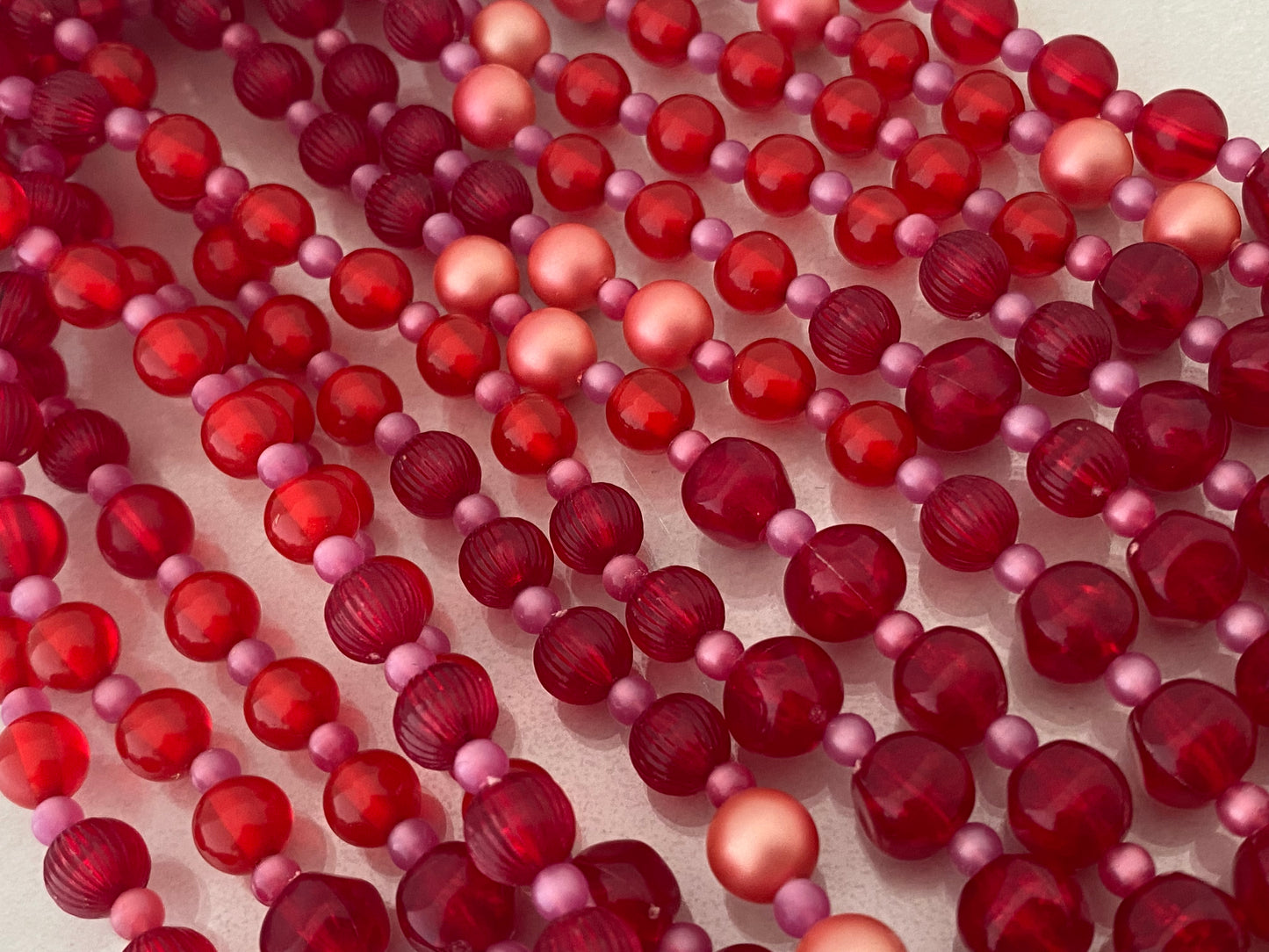 Rare 1960s Pink & Red Mimi di Niscemi for BRANIA Bead & Glass Necklace & Earring Set - Busy Bowerbird