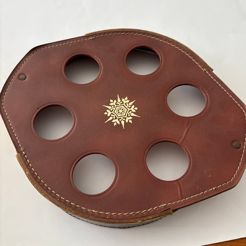 Crown Crystal 'Regis' Glasses Leather Tray