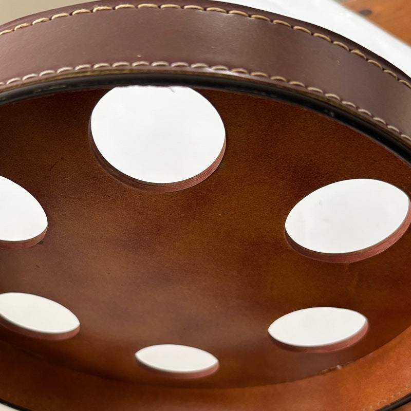 Underside of Crown Crystal 'Regis' Glasses Leather Tray