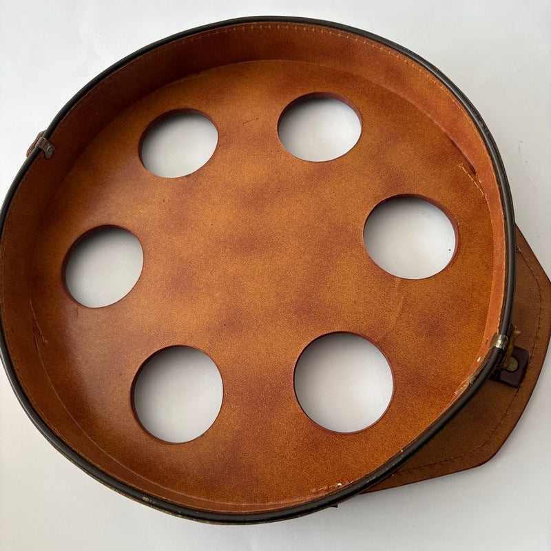 Underside of Crown Crystal 'Regis' Glasses Leather Tray