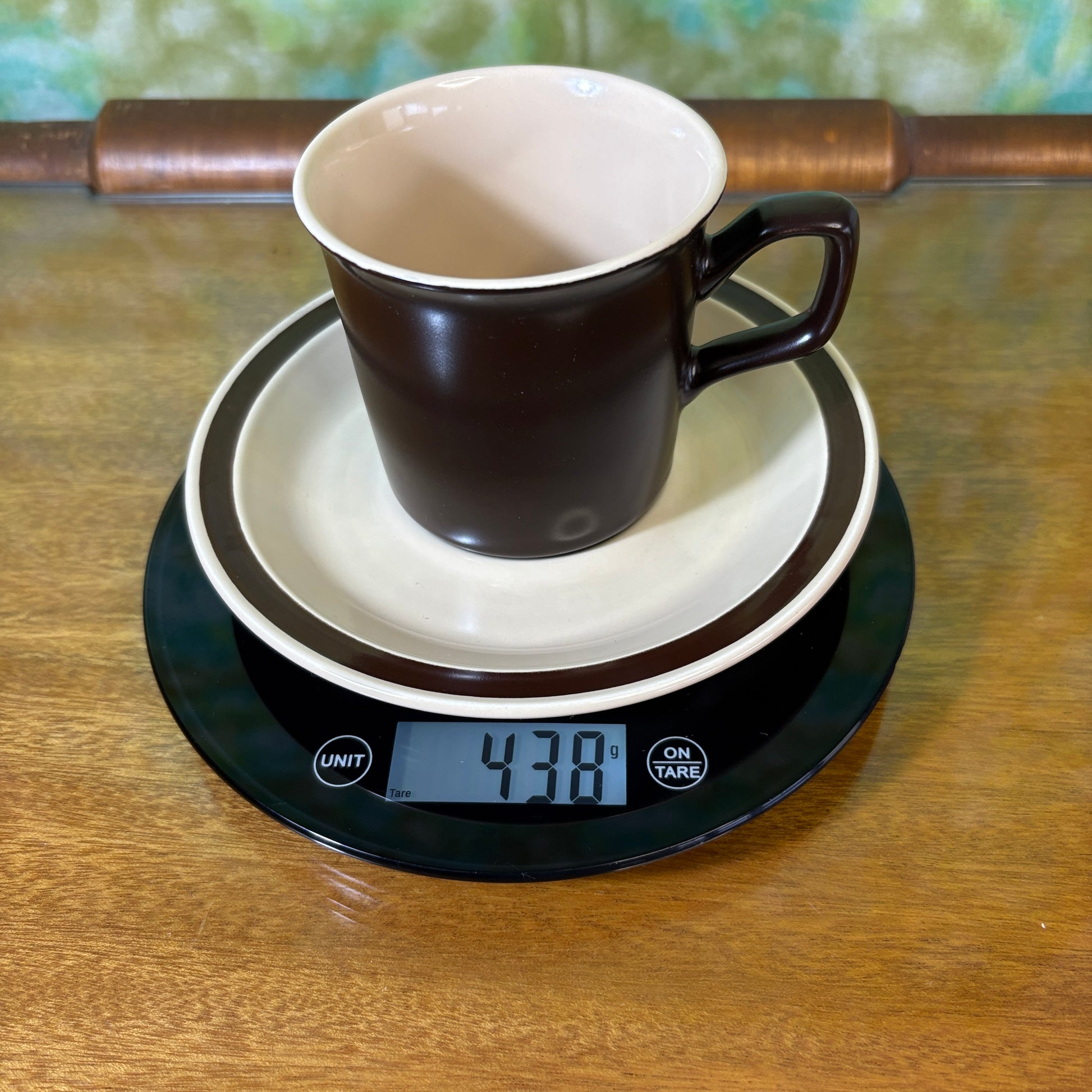 15-Piece NIKKO Japan Stoneware Coffee Service in Chocolate Brown & Cream - Busy Bowerbird