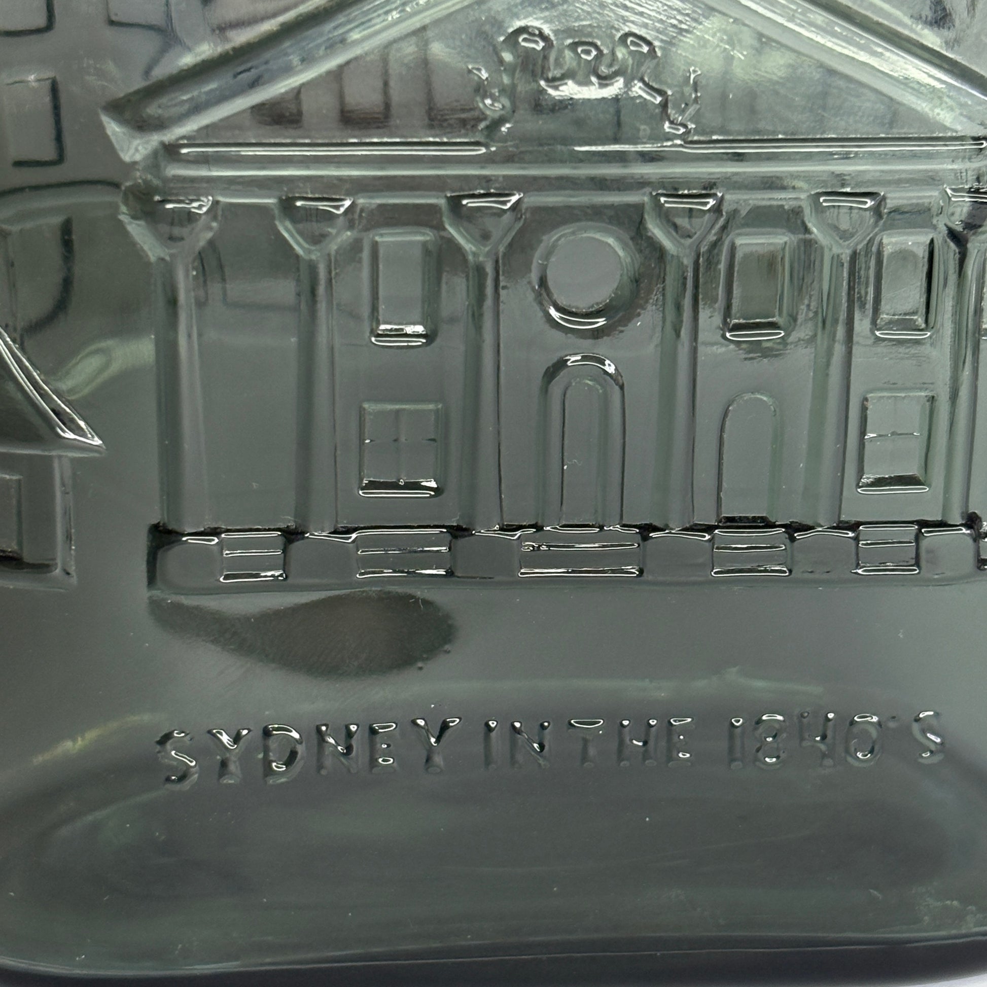 Signed 1963 Nuutajärvi Notsjö mid-century pressed glass decanter with original cork stopper