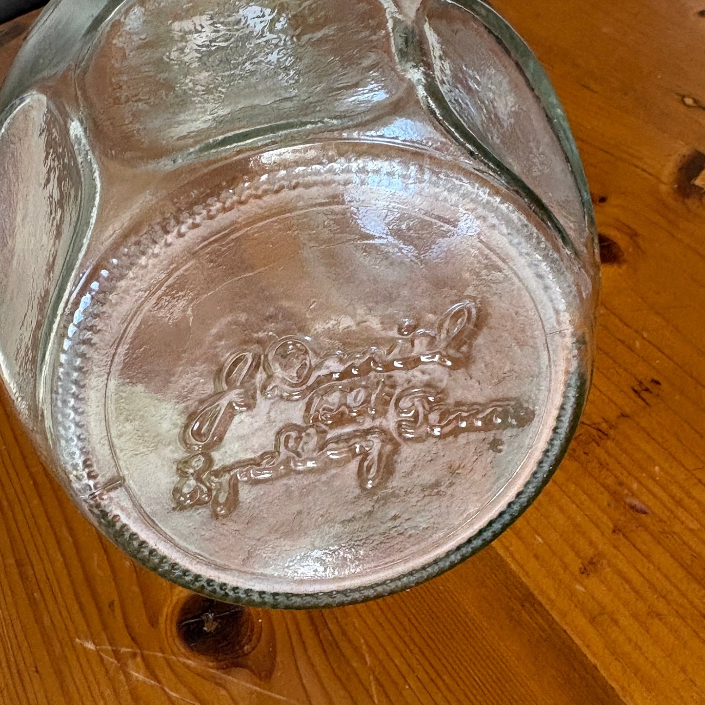 Embossing on base of Vintage 1979 Jack Daniel's Belle of Lincoln 1.5L Decanter